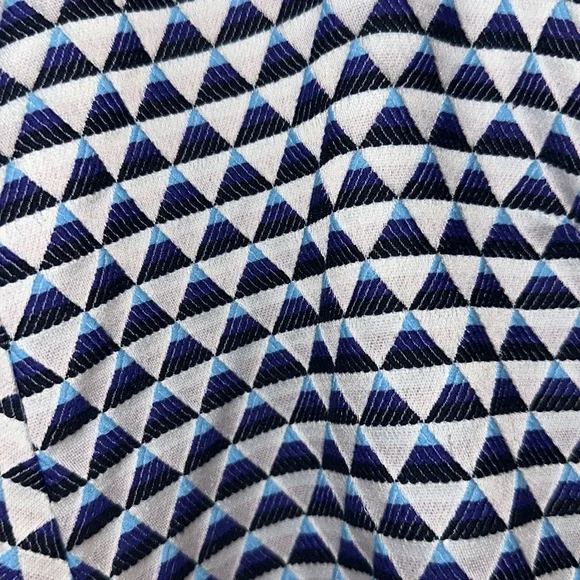 Anthropologie Blue and White Geometric Blouse - Picture 6 of 10